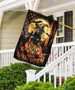 Dachshund. Happy Halloween. Trick Or Treat America Flag TH2502F