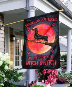 Dachshund Buckle Up Buttercup Flag