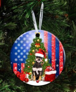 dachshund christmas ceramic ornament 3301