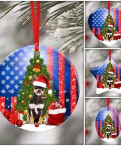 dachshund christmas ceramic ornament 3946