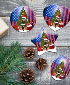 dachshund christmas ceramic ornament 4439