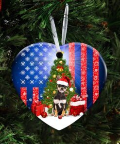 dachshund christmas ceramic ornament 6232