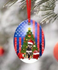 dachshund christmas ceramic ornament 6959