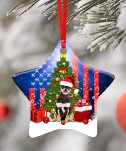 dachshund christmas ceramic ornament 7752
