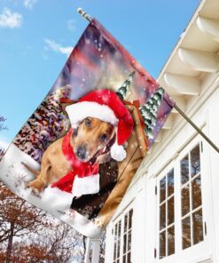 dachshund christmas flag 8087