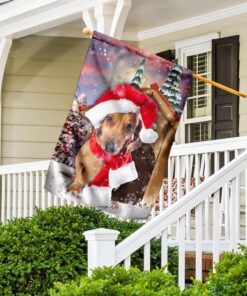 dachshund christmas flag 8354