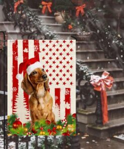dachshund christmas flag flagwix™ merry christmas with dachshund flag 6713