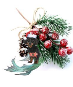 dachshund custom shaped ornament christmas mermaid ntt132ov2 1543