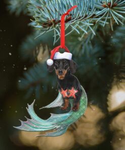dachshund custom shaped ornament christmas mermaid ntt132ov2 3598