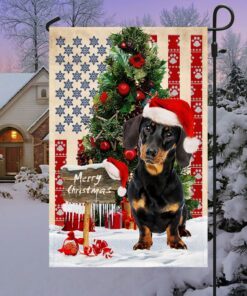 dachshund dog christmas american flag qnn556fv2 3758
