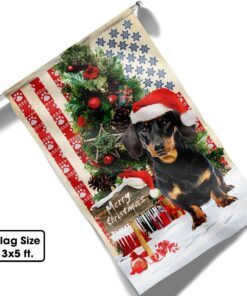 dachshund dog christmas american flag qnn556fv2 4702