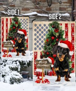 dachshund dog christmas american flag qnn556fv2 6389