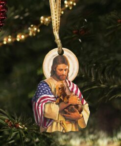 dachshund dog custom shaped ornament hug love ntb262ov1 1093