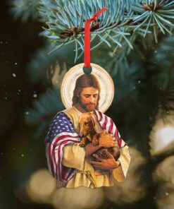 dachshund dog custom shaped ornament hug love ntb262ov1 8959
