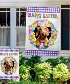 dachshund dog happy easter flag tqn985fv2 5622