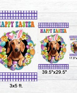 dachshund dog happy easter flag tqn985fv2 7653