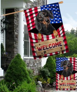 dachshund dog welcome american flag tqn1135fv3 4458