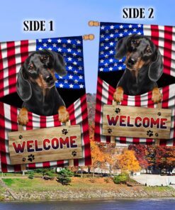dachshund dog welcome american flag tqn1135fv3 5693
