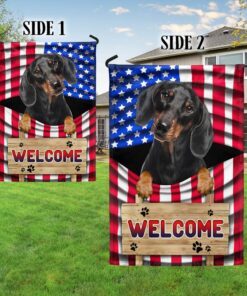 dachshund dog welcome american flag tqn1135fv3 5752