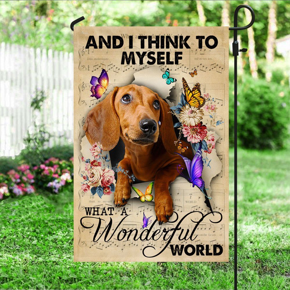 Dachshund Flag And I Think To Myself What A Wonderful World DDH2862Fv1 - Image 4
