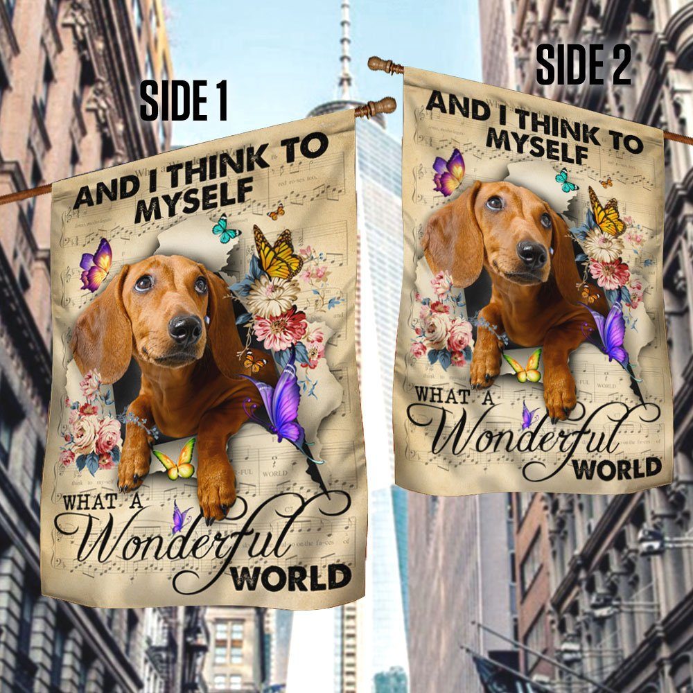 Dachshund Flag And I Think To Myself What A Wonderful World DDH2862Fv1 - Image 3