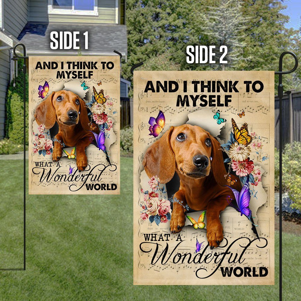 Dachshund Flag And I Think To Myself What A Wonderful World DDH2862Fv1 - Image 6