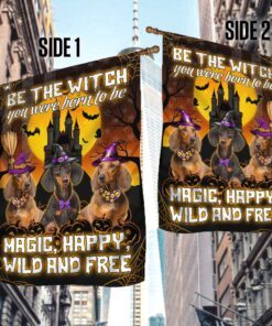 dachshund flag be a witch halloween mlh1874f 8052