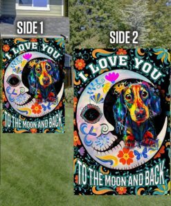 dachshund flag i love you to the moon and back ntt66f 5613