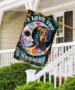 dachshund flag i love you to the moon and back ntt66f 7535