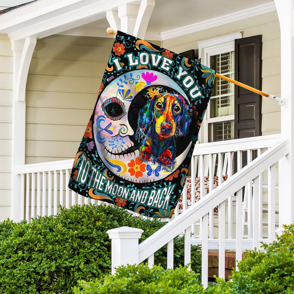 Dachshund Flag I Love You To The Moon And Back NTT66F - Image 5