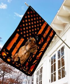 dachshund halloween flag 4191