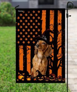 dachshund halloween flag 4322
