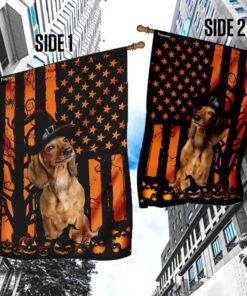 dachshund halloween flag 8964