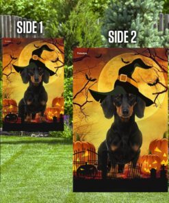 dachshund halloween flag flagwix™ happy halloween with dachshund dog flag 2600