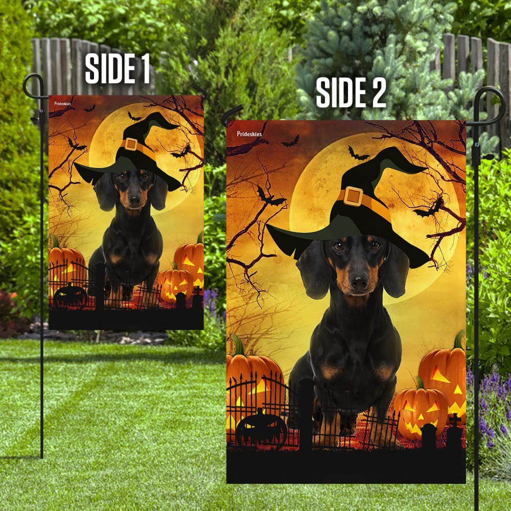 Dachshund Halloween Flag Flagwix™ Happy Halloween With Dachshund Dog Flag - Image 8