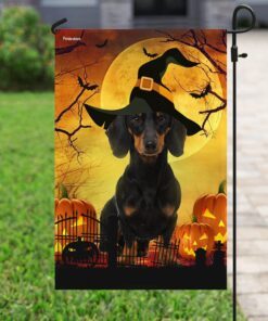 dachshund halloween flag flagwix™ happy halloween with dachshund dog flag 3513