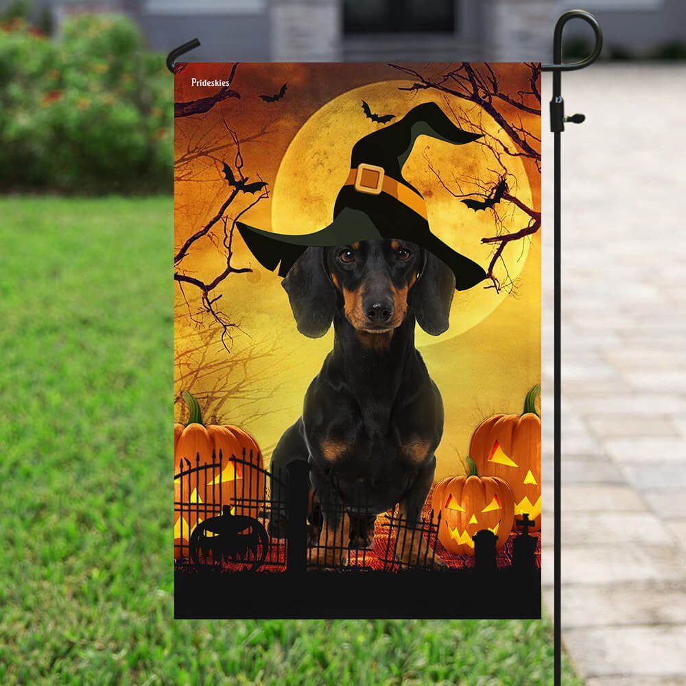 Dachshund Halloween Flag Flagwix™ Happy Halloween With Dachshund Dog Flag - Image 6