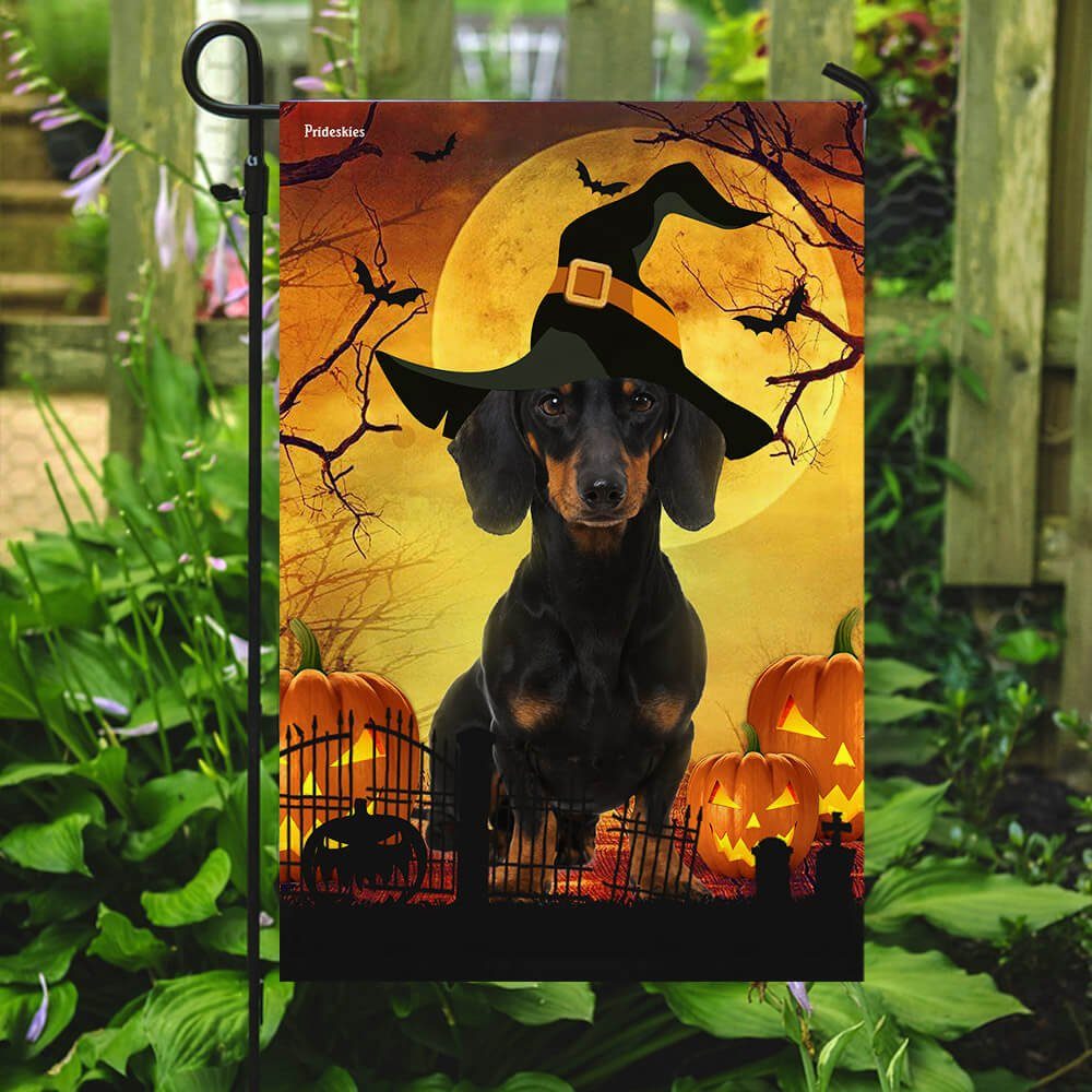 Dachshund Halloween Flag Flagwix™ Happy Halloween With Dachshund Dog Flag - Image 7