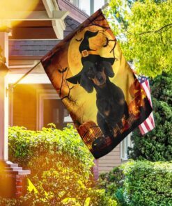 dachshund halloween flag flagwix™ happy halloween with dachshund dog flag 6528