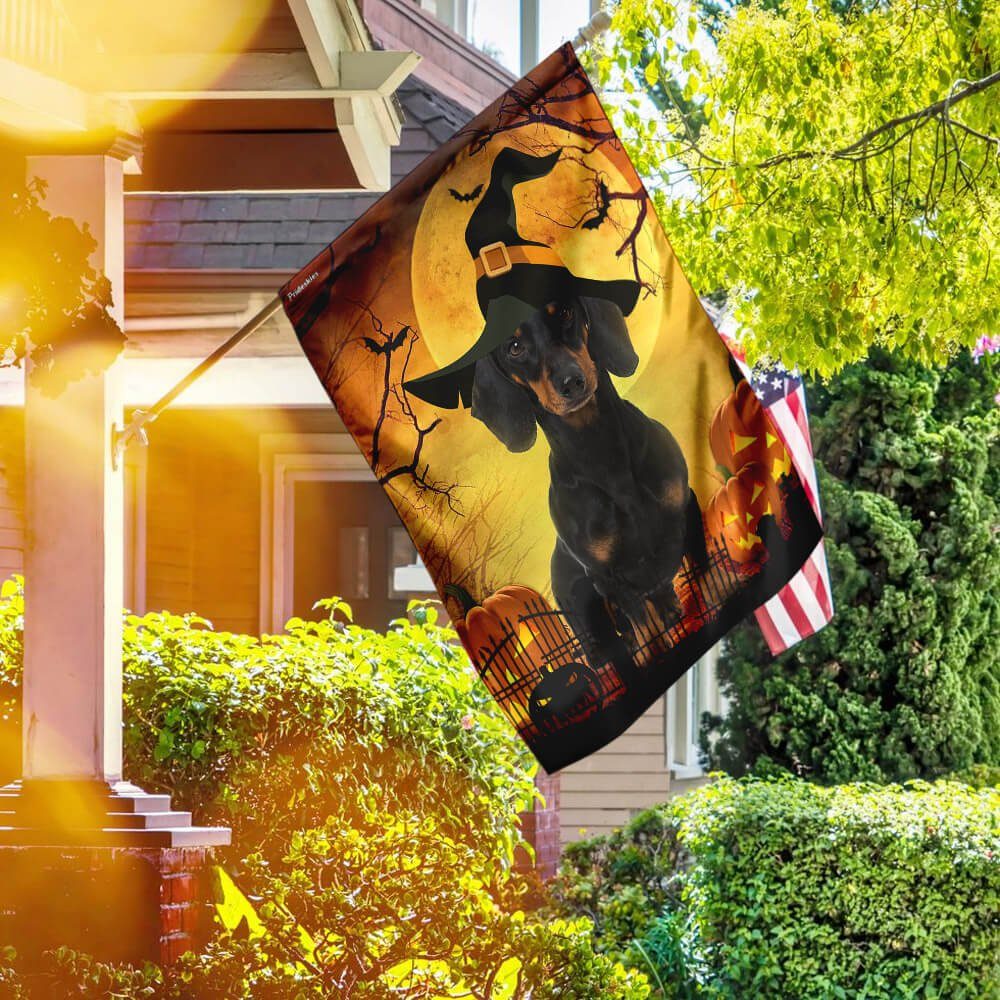 Dachshund Halloween Flag Flagwix™ Happy Halloween With Dachshund Dog Flag - Image 5