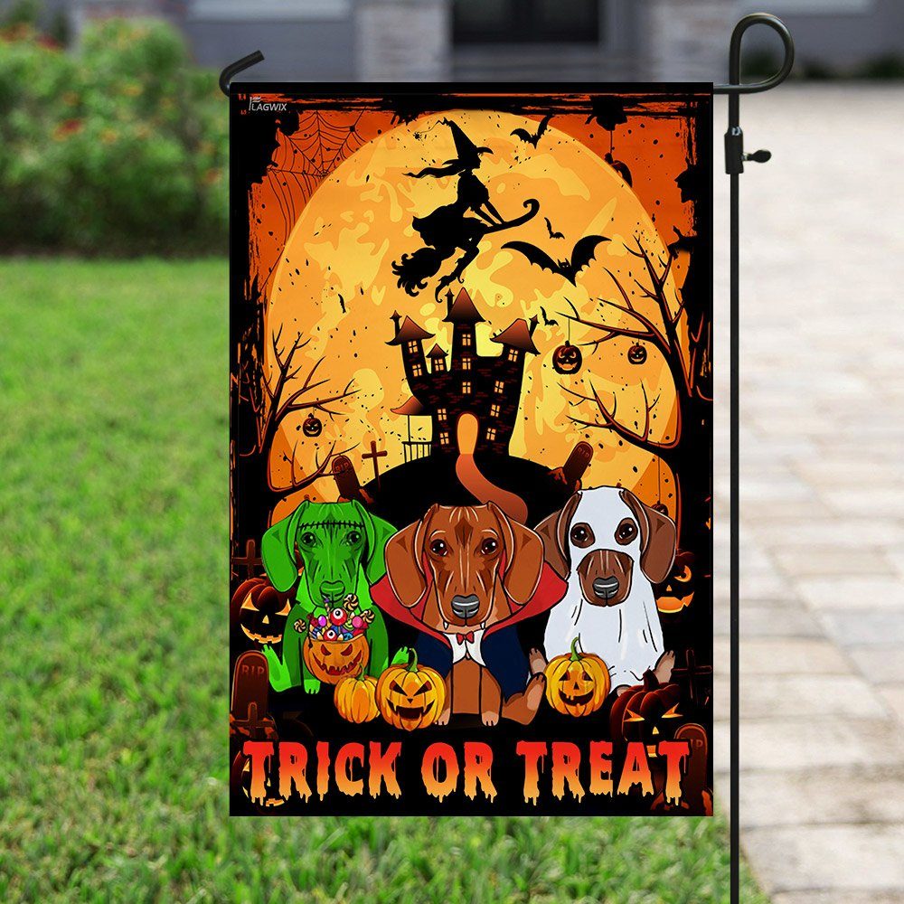 Dachshund Halloween Flag Flagwix™ Trick Or Treat Dachshund Dog Flag - Image 6