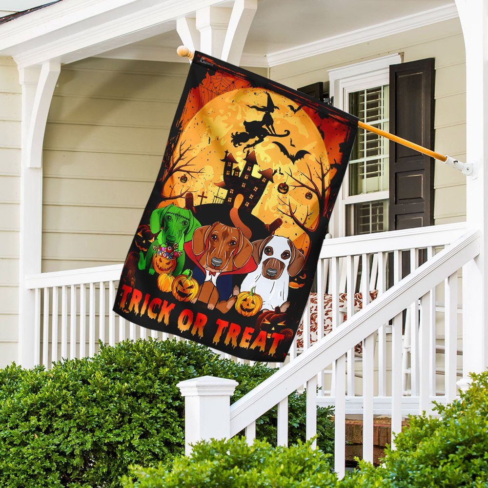Dachshund Halloween Flag Flagwix™ Trick Or Treat Dachshund Dog Flag - Image 3