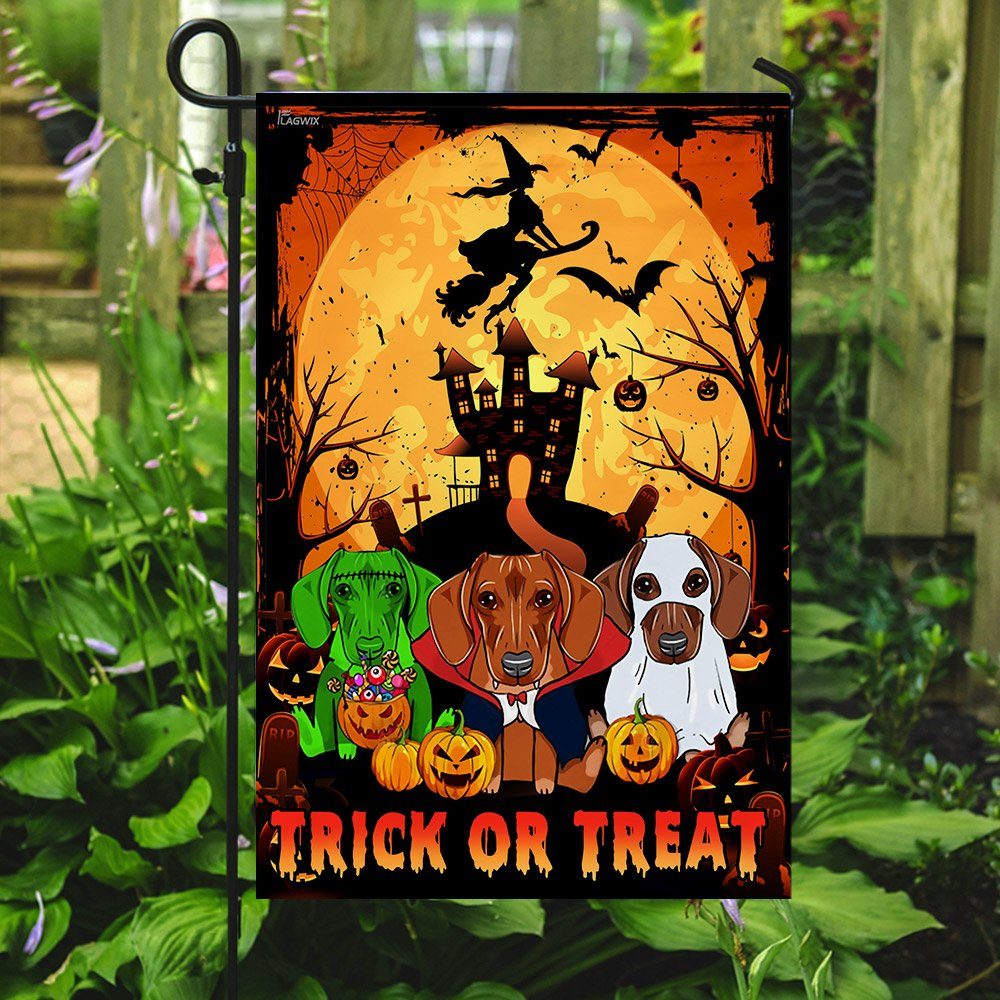 Dachshund Halloween Flag Flagwix™ Trick Or Treat Dachshund Dog Flag - Image 7