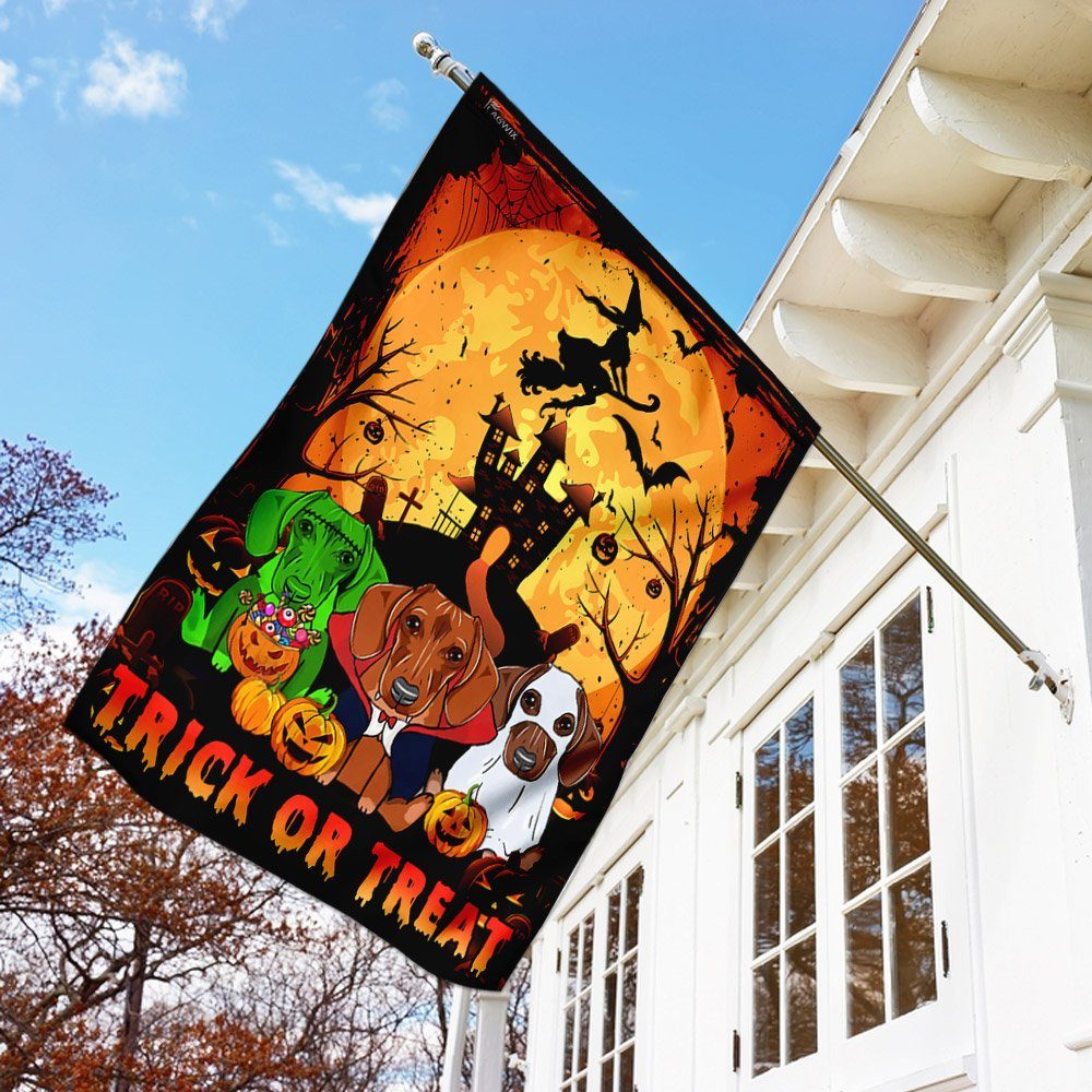 Dachshund Halloween Flag Flagwix™ Trick Or Treat Dachshund Dog Flag - Image 2