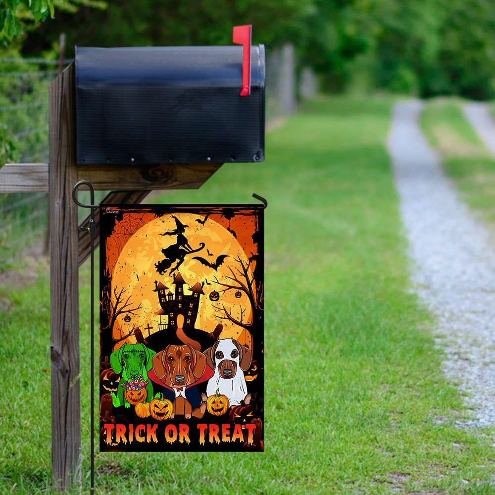 Dachshund Halloween Flag Flagwix™ Trick Or Treat Dachshund Dog Flag - Image 9
