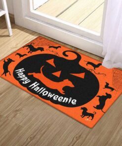 dachshund haloween doormat happy halloweenie dbd2862dm 4721
