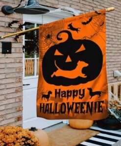Dachshund Haloween Flag Happy Halloweenie DBD2862F