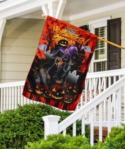 dachshund happy halloween flag 6255