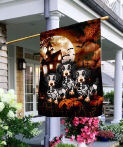 Dachshund In Halloween Costume Flag Flagwix™ Happy Halloween Dachshund Flag