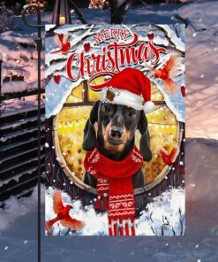 dachshund merry christmas flag thh3461f 1916